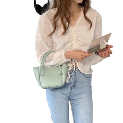 China 2022 waterproof new chic soft cute bucket bag one-shoulder tote handbag for sale