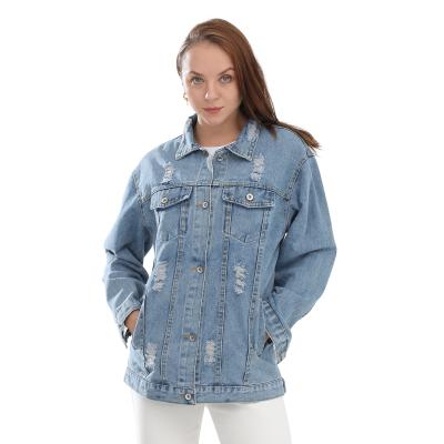 China Latest Women's Breathable Denim Jackets Coat Autumn Denim Jackets For Women Single Breasted Denim Coats Female Clothing for sale