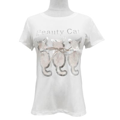 China High Quality QUICK DRY Women's T-Shirt Printed Short Sleeve BEAUTY CAT Graphic Tops Tees Women Shirt Summer for sale