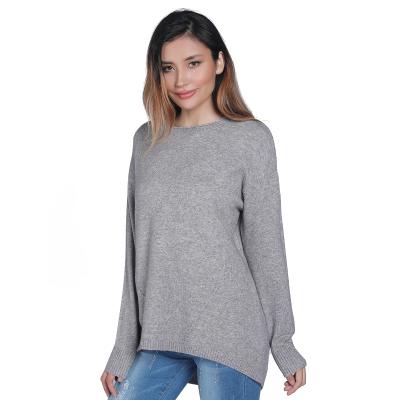 China Oversized Women's Knitted Loose Sweater Cashmere Sweater Tops Unique Back Neck Anti-Wrinkle Bottom Design for sale