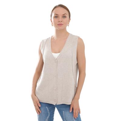 China Sleeveless Cardigan Sweater Women V Neck Knitted Vest Sweater Breathable Loose Vest Sweater for sale