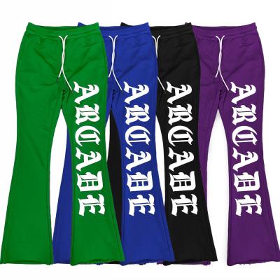 China Men's 3D Puff Print Custom Sweatpants Flared Sweat Pants with 400 Grams Fabric Weight for sale