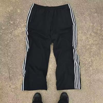 China 360Gsm 400Gsm French Terry Sweatpants with Custom Stripes and Flare Stacked Baggy Style for sale