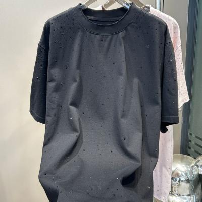 Chine Étiquette T-shirt en strass poids lourd sur mesure pour les vêtements de rue à vendre