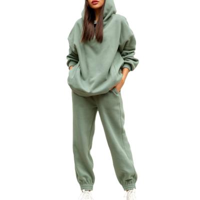 China Customized Womens Sweat Suits Plain Blank Hoodie and Sweatpants Set for Autumn Season for sale