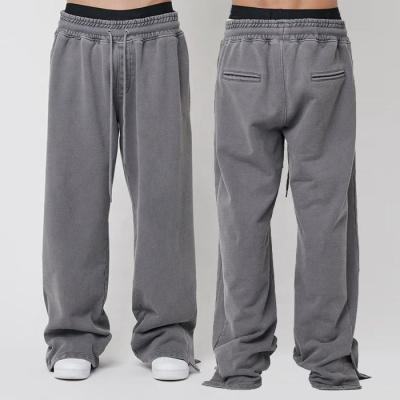 Chine Sweatpants à jambes larges pour hommes printemps été 2024 avec logo personnalisé et tissu poids lourd à vendre