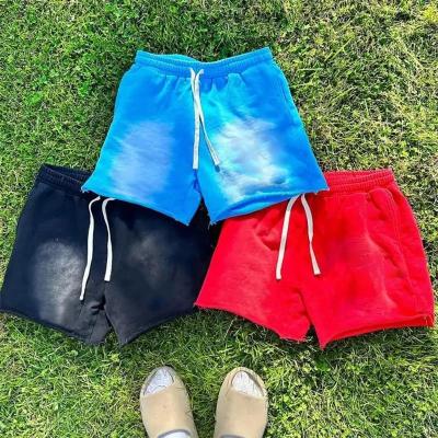 China Längenshorts Schwergewichts-Französisch Terry Custom Schwarz Plus Größe Sonne verblasste Schweißshorts zu verkaufen