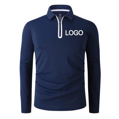 China Moisture Wicking Dry Fit Long Sleeve Customize Streetwear Half Zip Up Neck Golf Shirt for sale