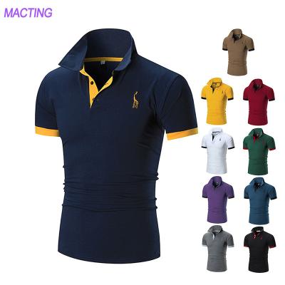 China Tecido de tricô Logotipo personalizado Golf Casual Plano Algodão Poliéster Camisas Polo T-shirt Para Homens à venda