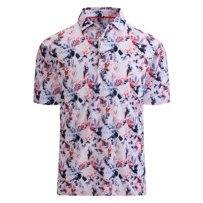 China Customized Logo Printing Breathable Quick Dry Ice Silk Printed Polo Shirts for Men for sale