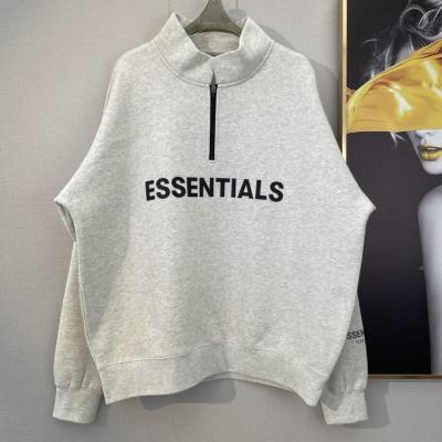 China Mensen oversized zip up hoodie Solid Casual Unisex Cotton Drop Schouder Sweatshirt Te koop