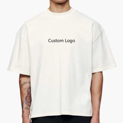 China Camiseta de gran tamaño de granja de algodón para hombres de peso pesado de caída de hombro con calzado blanco en venta