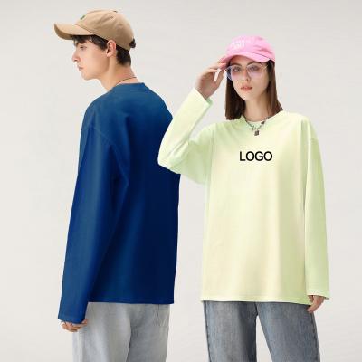 China 250gm großes T-Shirt mit voller Ärmel für Männer Baumwolle Thermal Volllänger Ärmel Unisex Leer zu verkaufen