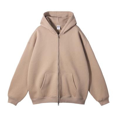 China Herfst-winter Suede 350G Double Head zipper hoodie Cardigan zip kraag sweatshirt Te koop