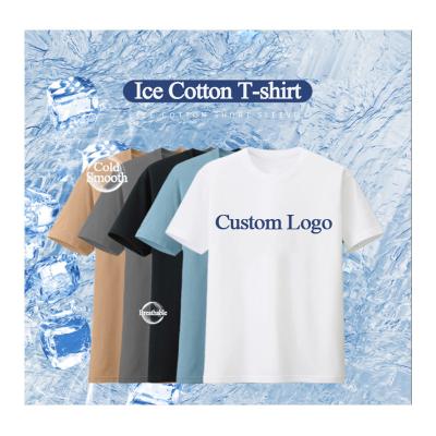 Cina Cool Feeling T-shirt a doppio lato di cotone di seta di ghiaccio per donne uomini 6xl 5xl t-shirt bianche in vendita