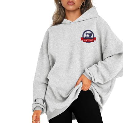 Chine Automne blanc noir Sweat-shirt à capuche de grande taille pour femmes Vêtement à capuche de laine Sweat-shirts sportifs à manches longues à vendre