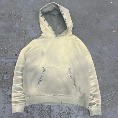 Chine Homme sur mesure Hoodie blanche avec poids lourd 400 gsm 500 gsm 600 gsm Tissu à vendre