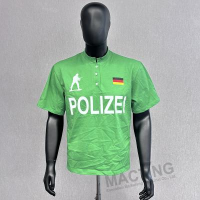 China Kurzärmelige 100% Baumwolle Polo-T-Shirts für Männer Custom Knopf-Stand-Halsband Nachhaltig zu verkaufen