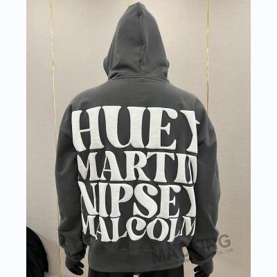 China Streetwear Custom 3D Puff Print 500gsm Cotton Heavyweight Blank Men's Sweatshirts Puff Printing Pullover Hoodie for sale