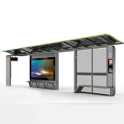 China City Outdoor Furniture Outdoor Solar Bus Stop Advertising Shelter With Lightbox for sale