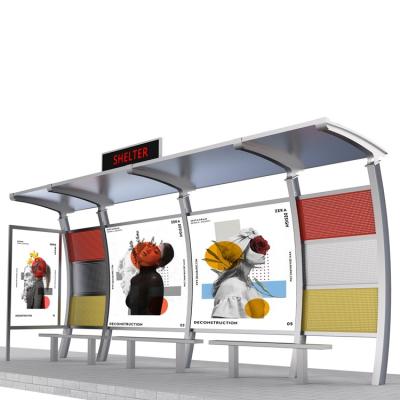 China Outdoor City Furniture Papua New Guinea City Bus Stop Station Building - China Bus Shelter Manufacturer for sale