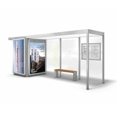 China Outdoor Outdoor City Furniture YEROO Street Metal Bus Stop Shelter With Kiosk for sale