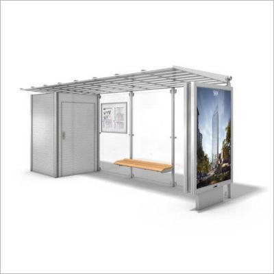 China Outdoor City Furniture City Stainless Steel Bus Stop Shelter With Newsstand for sale