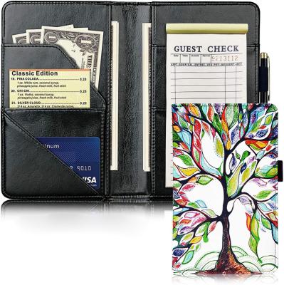 China Server Customized Full Colors Digital Printing Leather PU Guest Check Server Book Waitstaff Organizer Server Wallet for sale