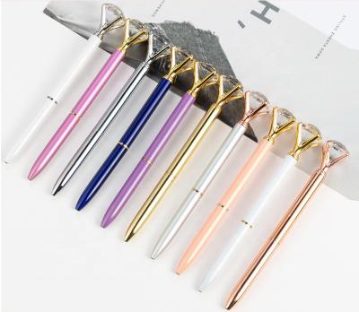 China office & School Pen Free Shipping 37 Color Bling Crystal Pens With Black Ink Metal Diamond Ball Pens Cute Unique Office Supply Gifts For Christmas for sale