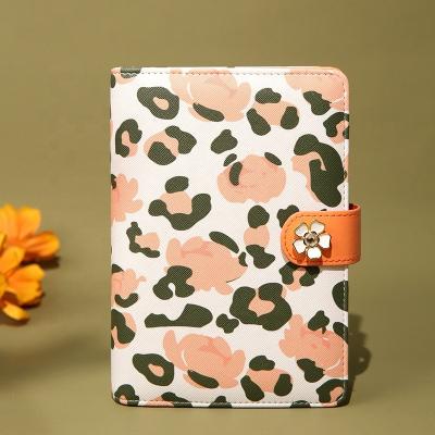 China 6 Ring Metal Binder Organizer Planner Personalized PU Notebook Diary Softcover Refillable Leather Cover Leopard Print Full Colors A6 for sale