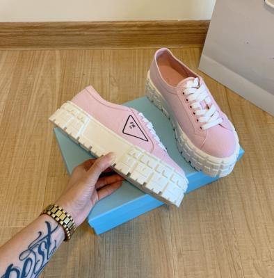 China CUSHIONING thick P 2021 home canvas shoes female spring and summer new wild casual increase white shoes small shape bun biscuit shoes for sale