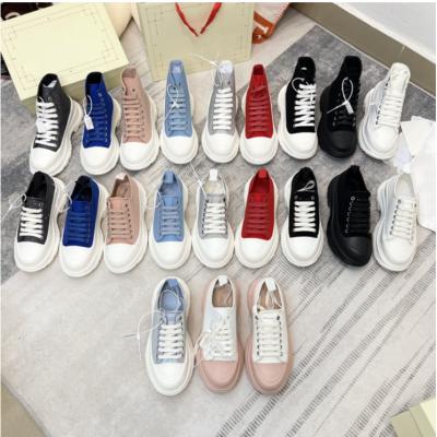 China CUSHIONING McKuna Canvas Women's Shoes 2021 Spring And Couples Thick White Roll Shoes Small Summer Increase Bottom Old Shoes for sale