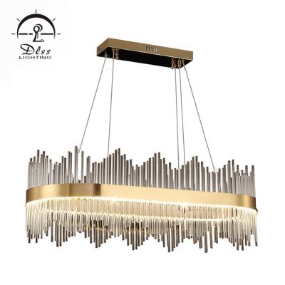 China Modern Style Metal Quality Commodity Chandelier Light Living Room Pendant Clear Brass Luxury Simple LED Glass Chandelier for sale