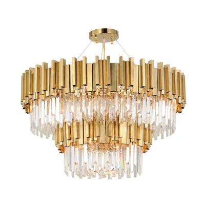 China Modern Hotel Energy Saving Large Lobby Golden Luxury Decorative European Vintage Crystal Led Chandelier for sale