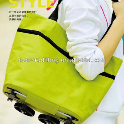 China Cheap Promotional Collapsible Shopping Bag Folding With Wheels for sale