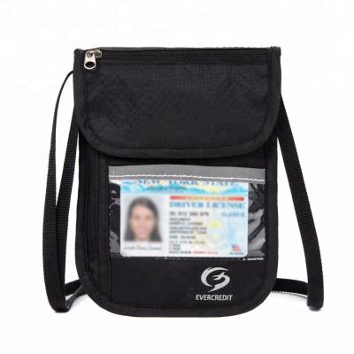 China RFID Blocking Protects RFID Blocking Passport Card Holder Stash Pouch Money Security Travel Neck Wallet for sale