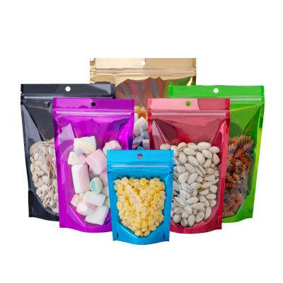 China Solid Color Aluminum Foil POS Food Packaging Moisture Proof Bags With Hanging Hole for sale