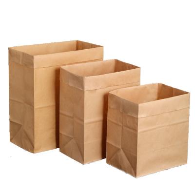 China Recyclable Brown Kraft Paper Barrel Bag Hamburger Food Storage Bags Greaseproof Snack Paper Bag for sale