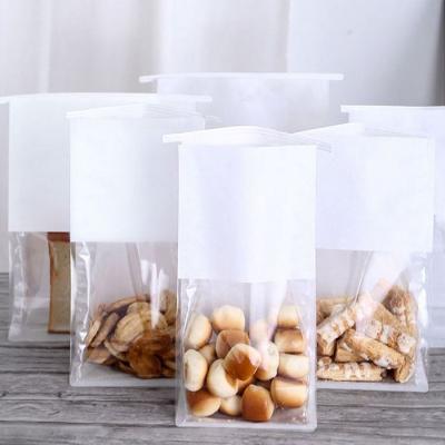 China Recyclable And Eco-friendly Paper Bread Cotton Toast Packaging Bag With Tin Tie Bread Bakery Food Paper Bags With Window for sale