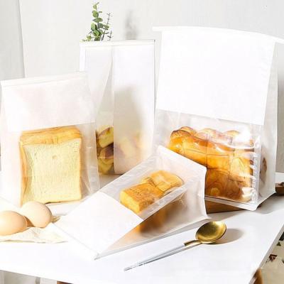 China Best Selling Window Cotton Bread Candy Packaging Clear Paper Self Seal Bag Recyclable And Eco-friendly With Tin Tie for sale