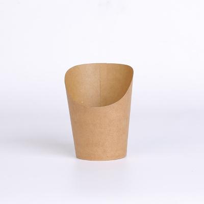 China Disposable Custom Logo Printed Diagonal Holder Box Disposable Potato Chips Cup French Fries Paper Cup for sale