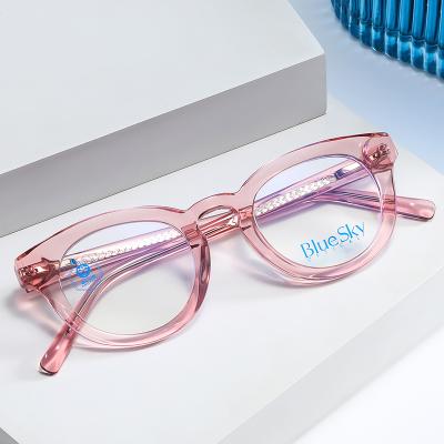 China Acetate Optical Frames Well Selling Round Clear Spec Girl Acetate Eyewear. Fashion Optical White Eye Monocle Sight Designer Glasses Man High End Large for sale