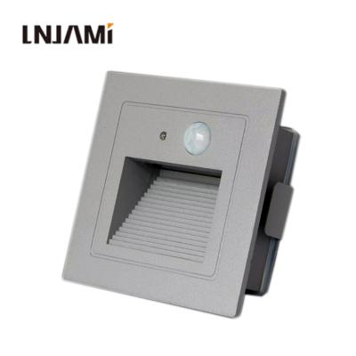 China Modern Sensor IP65 Outdoor Indoor Waterproof LED Stair Wall Light 3W Recessed LED Step Light for sale