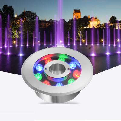 China LANDSCAPE Color Changing 6W 9W 12W DMX512 RGB LED Fountain Lamp LED Bottom Water Pond Lights for sale