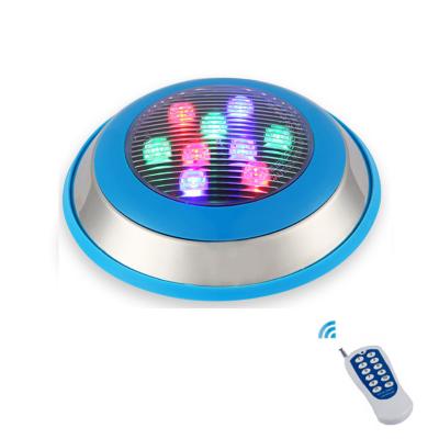 China RGB 9W IP68 12V LED Swimming Pool Bottom Water Wall Mounted Light With Remote Controller for sale