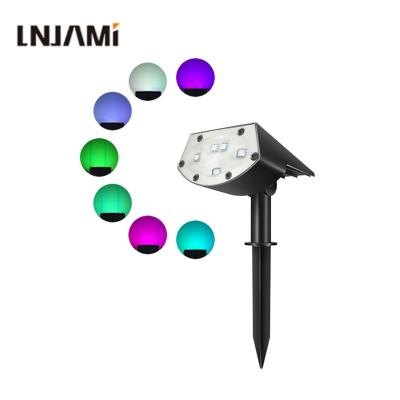 China Solar Garden Lights IP65 2W RGB LED Spike Light Lawn Lamp Garden Wall Lamp for sale