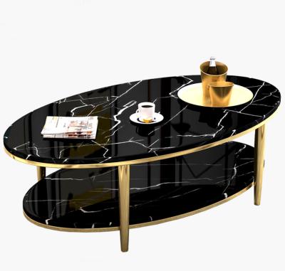 China Small home style light luxury marble furniture marble nordic metal running iron wrought iron gold round coffee corner modern marble side table for sale