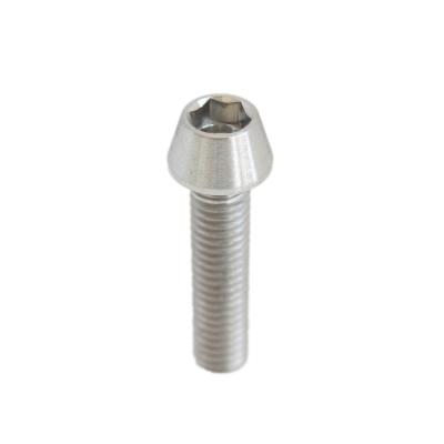 China Bicycle China Supplier DIN912 Tapered M4 Hex Socket Tapered Cap Gr5 Tc4 Ti-6al-4v Titanium Head Tether Bolt Screw For Bicycle for sale