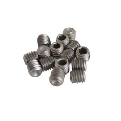 China Worm resistant DIN916 M6x6 rust resistant hex socket set screws with cup point din916 Gr1 Gr2 titanium screws for sale