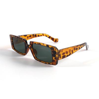 China 2238 Vintage Leopard Print Rectangle Frame Fashion Square Anti-ultraviolet Anti-blue Sunglasses for sale